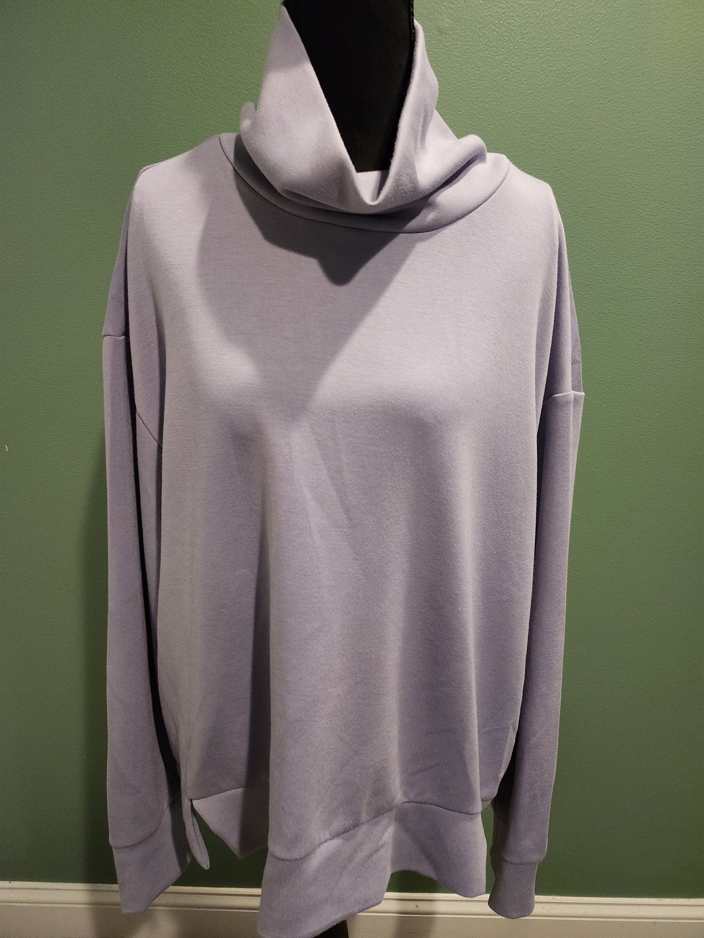 Sage Lavender Cowl Neck Pullover Sweater